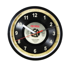 Run-D.M.C. "King Of Rock" Record Clock 45rpm Recycled Vinyl