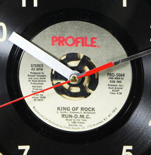 Load image into Gallery viewer, Run-D.M.C. &quot;King Of Rock&quot; Record Clock 45rpm Recycled Vinyl
