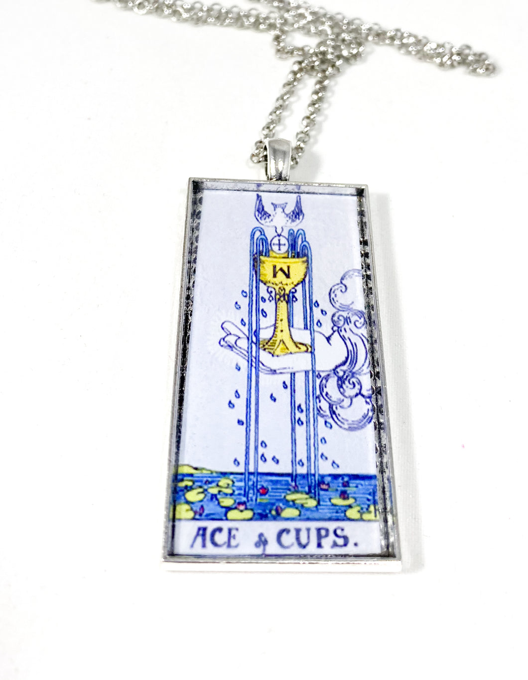 Ace Of Cups Tarot Card Pendant Necklace - Large