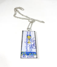 Load image into Gallery viewer, Ace Of Cups Tarot Card Pendant Necklace - Large
