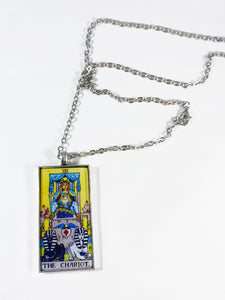 The Chariot Tarot Card Pendant Necklace - Large