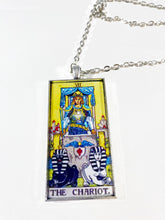 Load image into Gallery viewer, The Chariot Tarot Card Pendant Necklace - Large
