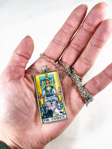 The Chariot Tarot Card Pendant Necklace - Large