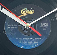 Load image into Gallery viewer, The Charlie Daniels Band &quot;The Devil Went Down To Georgia&quot; Record Clock 45rpm Recycled Vinyl

