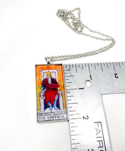 The Emperor Tarot Card Pendant Necklace - Large