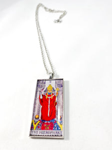 The Hierophant Tarot Card Pendant Necklace - Large