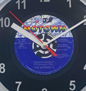 Jackson 5 "Sugar Daddy" Record Clock 45rpm Recycled Vinyl