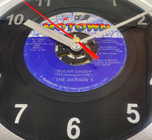 Jackson 5 "Sugar Daddy" Record Clock 45rpm Recycled Vinyl