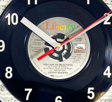 Load image into Gallery viewer, Kenny Rogers &quot;You Are So Beautiful&quot; Record Clock 45rpm Recycled Vinyl
