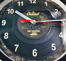 Load image into Gallery viewer, Neil Diamond &quot;Hello Again&quot; Record Clock 45rpm Recycled Vinyl
