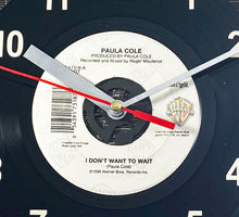 Load image into Gallery viewer, Paula Cole &quot;I Don&#39;t Want To Wait&quot; Record Clock 45rpm Recycled Vinyl
