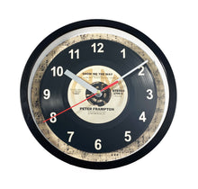 Load image into Gallery viewer, Peter Frampton &quot;Show Me The Way&quot; Record Clock 45rpm Recycled Vinyl

