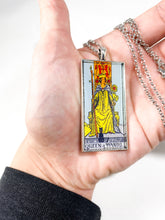 Load image into Gallery viewer, Queen Of Wands Tarot Card Pendant Necklace - Large
