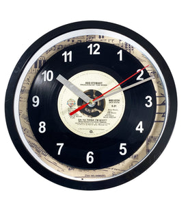 Rod Stewart "Da Ya Think I'm Sexy?" Record Clock 45rpm Recycled Vinyl