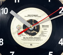 Load image into Gallery viewer, Rod Stewart &quot;Da Ya Think I&#39;m Sexy?&quot; Record Clock 45rpm Recycled Vinyl
