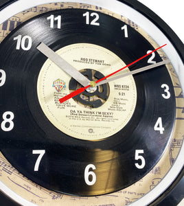 Rod Stewart "Da Ya Think I'm Sexy?" Record Clock 45rpm Recycled Vinyl