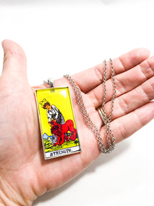 Strength Tarot Card Pendant Necklace - Large