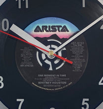 Load image into Gallery viewer, Whitney Houston &quot;One Moment In Time&quot; Record Clock 45rpm Recycled Vinyl
