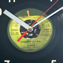 Load image into Gallery viewer, Wings &quot;Live And Let Die&quot; Record Clock 45rpm Recycled Vinyl
