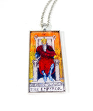 Load image into Gallery viewer, The Emperor Tarot Card Pendant Necklace - Large
