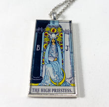 Load image into Gallery viewer, The High Priestess Tarot Card Pendant Necklace - Large

