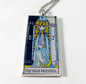 The High Priestess Tarot Card Pendant Necklace - Large