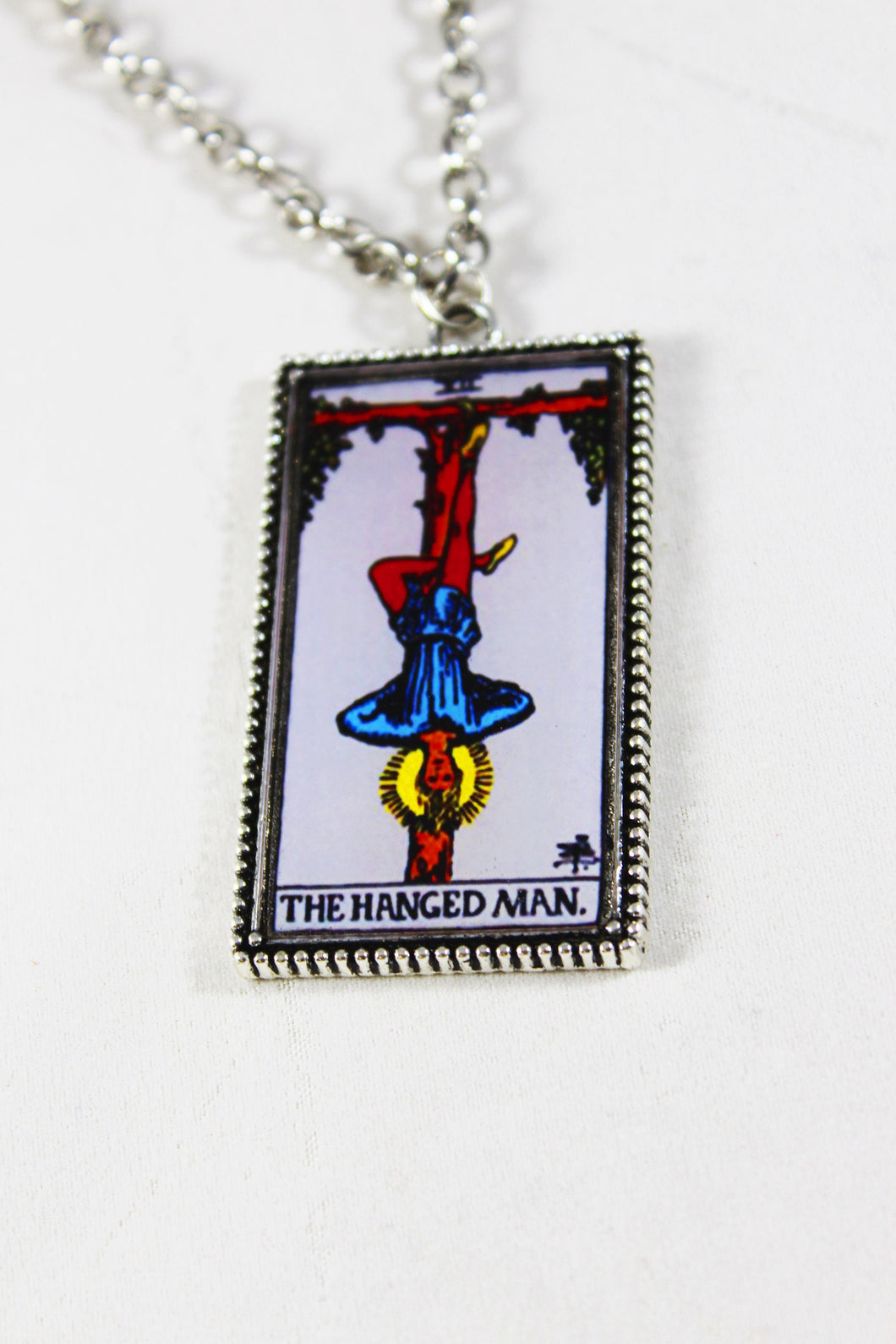 The Hanged Man Card Pendant Necklace - Large
