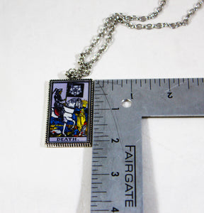 Death Tarot Card Pendant Necklace - Large