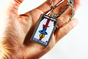 The Hanged Man Card Pendant Necklace - Large