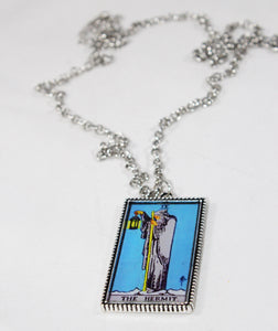 The Hermit Card Pendant Necklace - Large