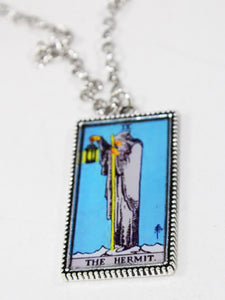 The Hermit Card Pendant Necklace - Large