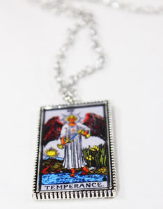 Temperance Tarot Card Pendant Necklace - Large